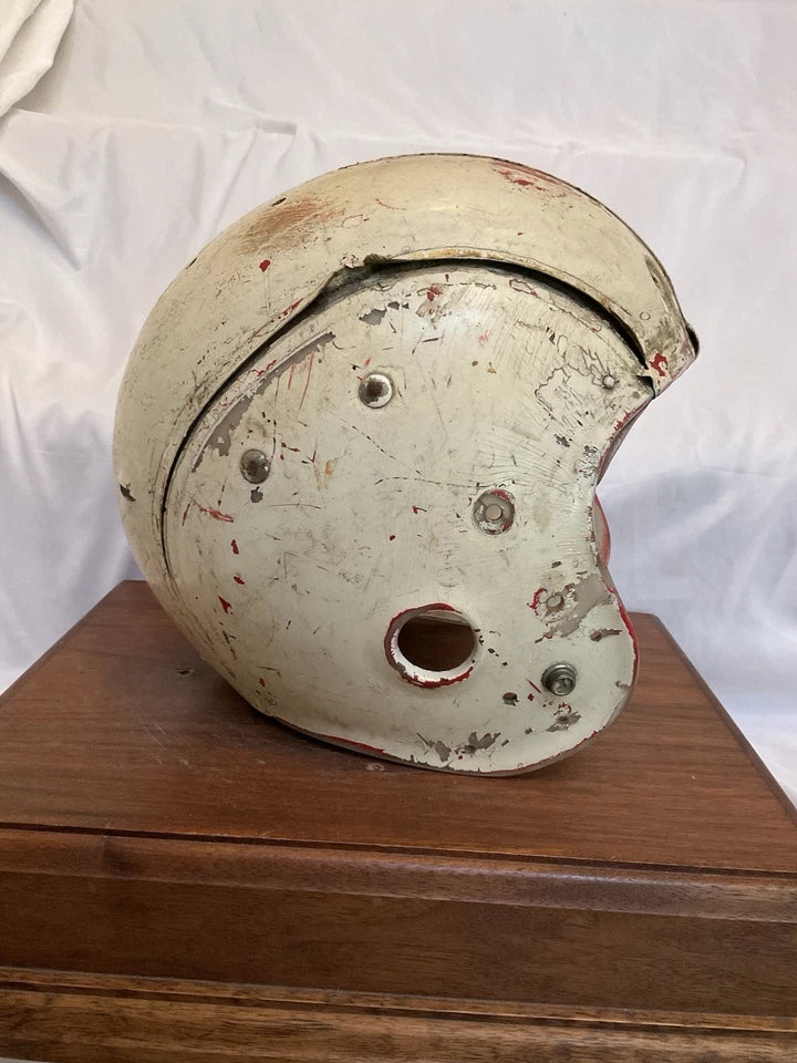 MacGregor 1960s Game Used Clear Shell With Padded Top Football Helmet Oklahoma?