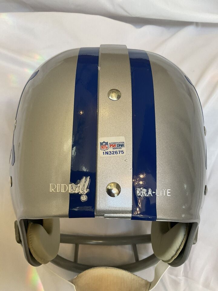 Riddell Kra-Lite RK2 Football Helmet 1967 Detroit Lions Lou Creekmur Autographed  WESTBROOKSPORTSCARDS   