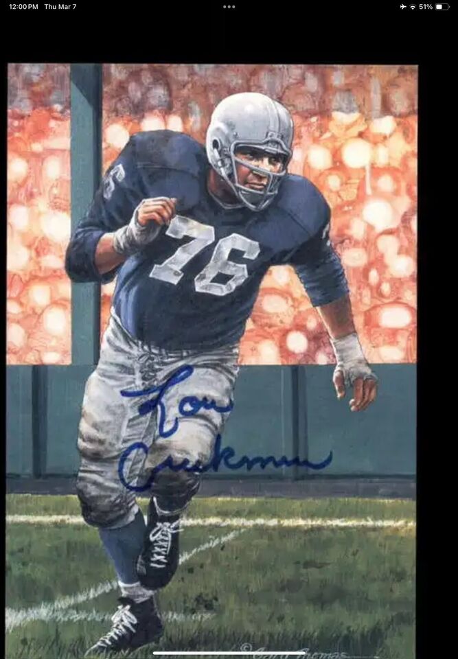 Riddell Kra-Lite RK2 Football Helmet 1967 Detroit Lions Lou Creekmur Autographed WESTBROOKSPORTSCARDS