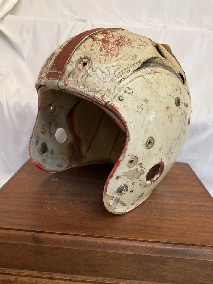 MacGregor 1960s Game Used Clear Shell With Padded Top Football Helmet Oklahoma?