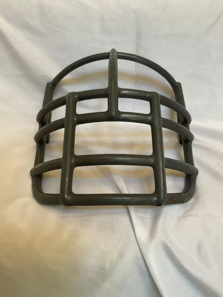 Vintage Riddell 1980s NJOP Football Helmet Lineman Gray 2-Dot Facemask USFL WESTBROOKSPORTSCARDS