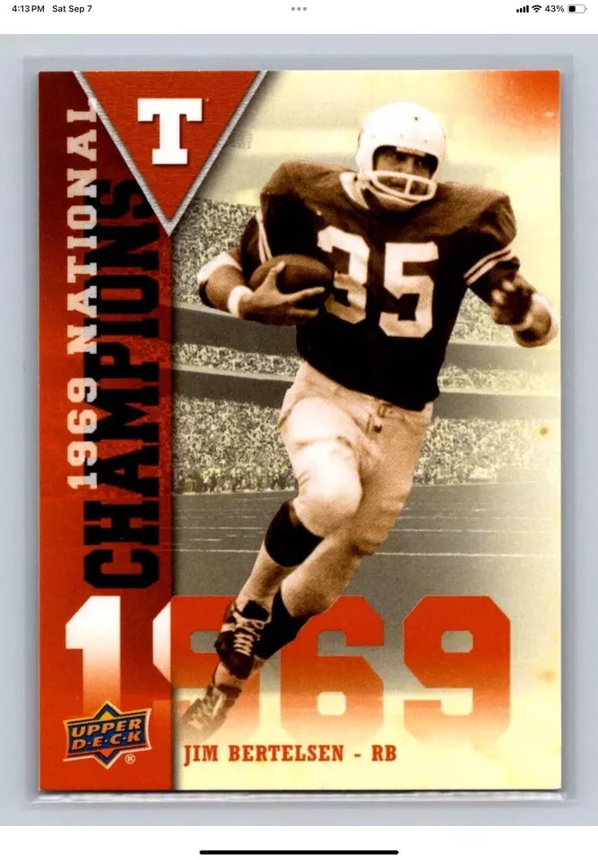 TK2 Style Football Helmet 1969 Texas Longhorns National Champions Bertelsen  WESTBROOKSPORTSCARDS