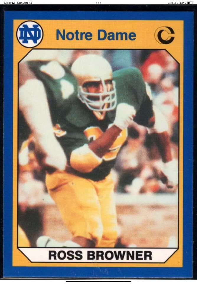 Vintage 1970s Wilson Football Helmet Notre Dame Fighting Irish Ross Browner WESTBROOKSPORTSCARDS