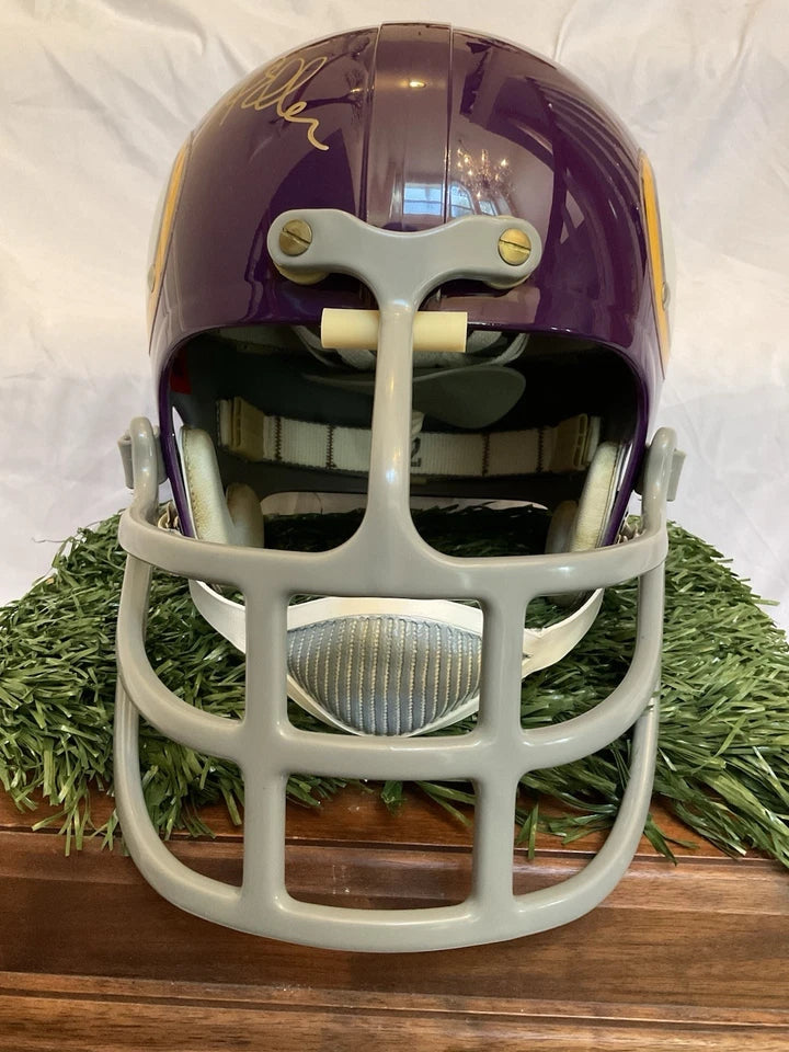 Minnesota Vikings Purple People Eaters Autographed Football Helmet With Turf WESTBROOKSPORTSCARDS