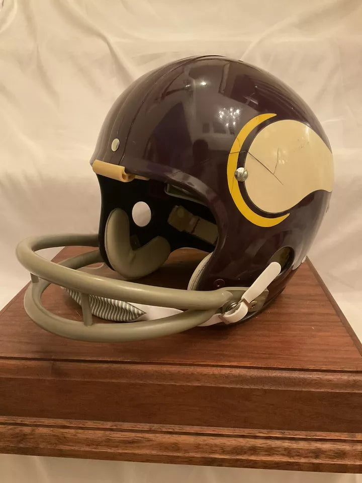Vintage Riddell Kra-Lite TK2 Football Helmet Rare 1972 Minnesota Vikings Cracks WESTBROOKSPORTSCARDS
