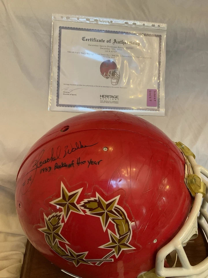 Herschel Walker Autographed New Jersey Generals Game Used Football Helmet WESTBROOKSPORTSCARDS