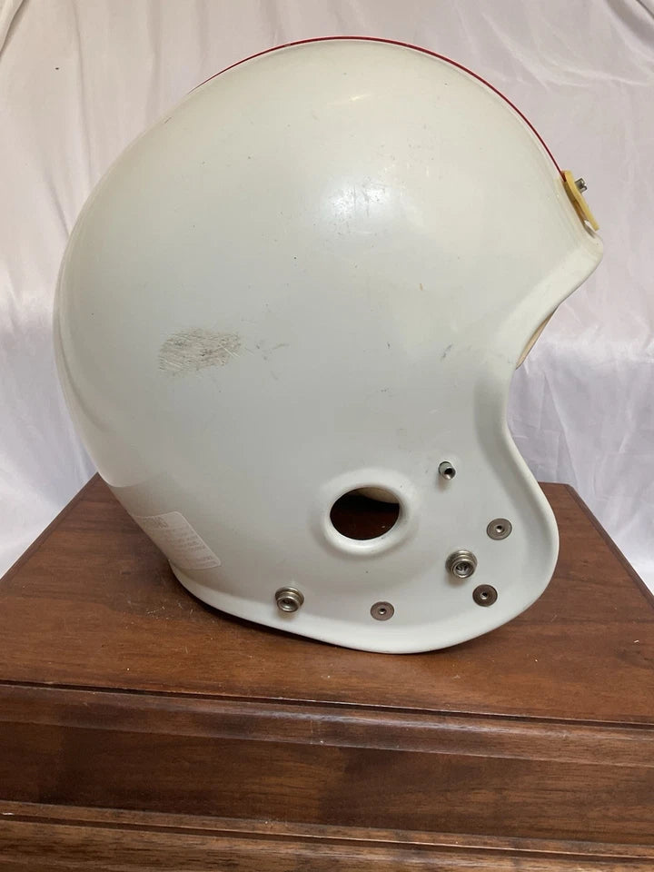 MaxPro Size 7 3/8 Game Used White Shell Football Helmet WESTBROOKSPORTSCARDS