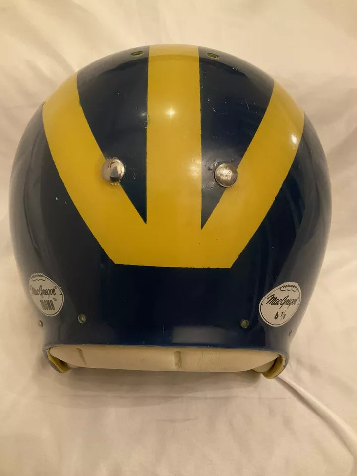 Vintage MacGregor Game Used Clear Shell Football Helmet Michigan Wolverines ? WESTBROOKSPORTSCARDS