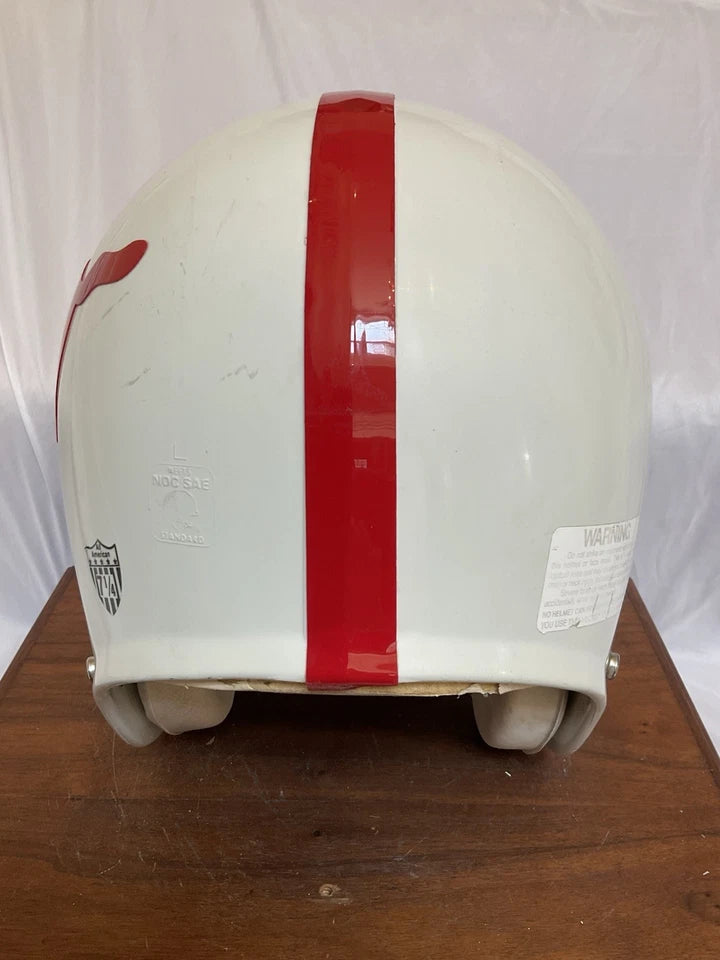 MaxPro Size 7 3/8 Game Used White Shell Football Helmet WESTBROOKSPORTSCARDS