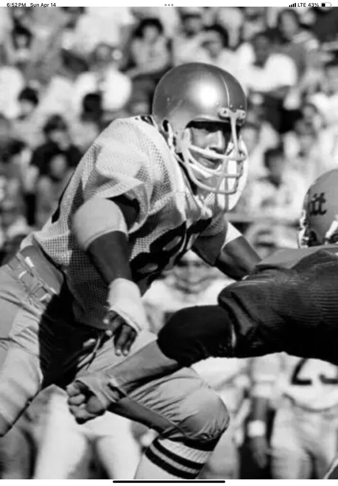 Vintage 1970s Wilson Football Helmet Notre Dame Fighting Irish Ross Browner WESTBROOKSPORTSCARDS