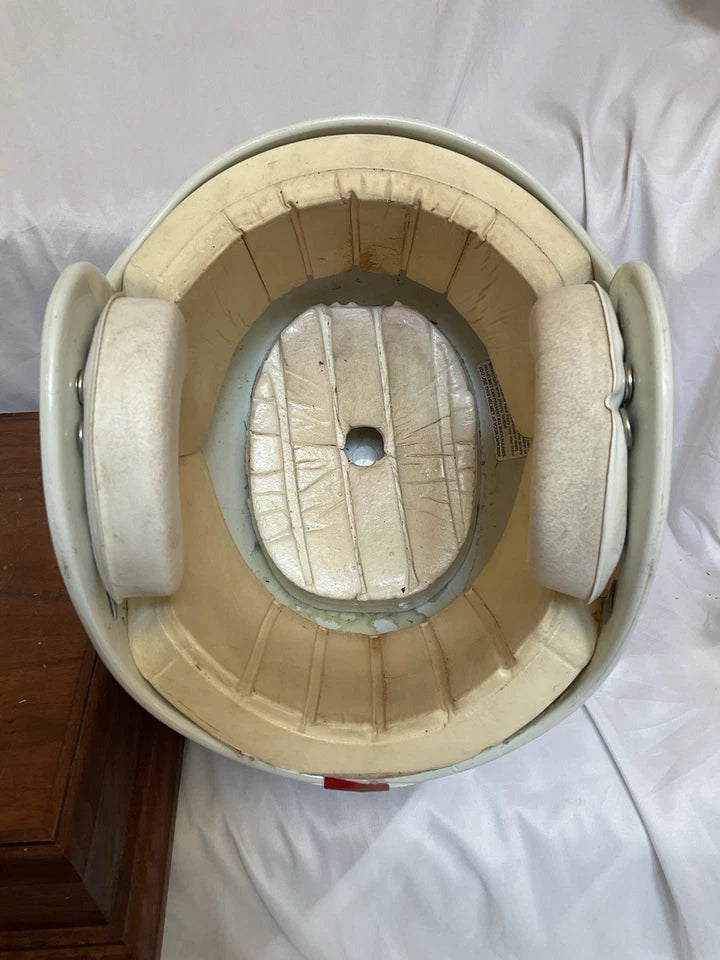 MaxPro Size 7 3/8 Game Used White Shell Football Helmet WESTBROOKSPORTSCARDS