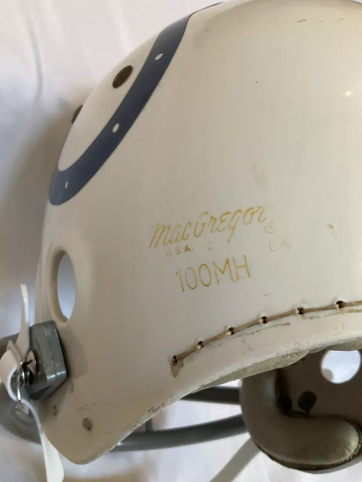Vintage 1960s MacGregor Football Helmet Custom Baltimore Colts Tom Matte  WESTBROOKSPORTSCARDS