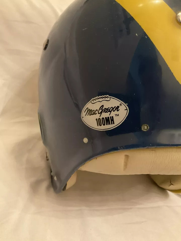 Vintage MacGregor Game Used Clear Shell Football Helmet Michigan Wolverines ?  WESTBROOKSPORTSCARDS