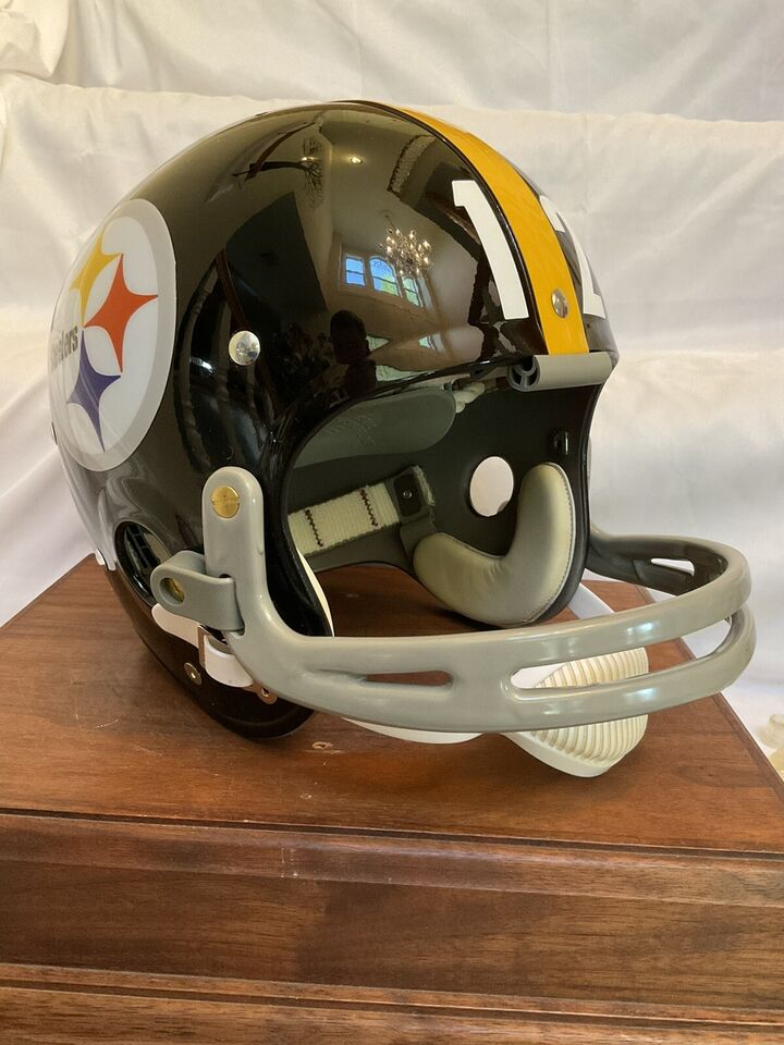 custom steelers motorcycle helmet TK2 Style Custom Football Helmet Pittsburgh Steelers Terry Bradshaw Du – WESTBROOKSPORTSCARDS