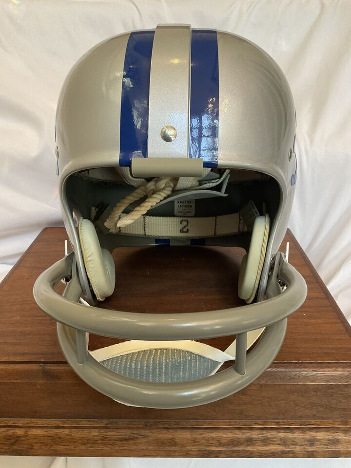 Riddell Kra-Lite RK2 Football Helmet 1967 Detroit Lions Lou Creekmur Autographed  WESTBROOKSPORTSCARDS   