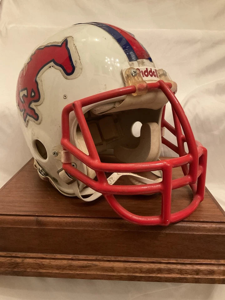 SMU Mustangs Game Used Rare Riddell WD-1 Football Helmet Rare XL Size 7 3/4 WESTBROOKSPORTSCARDS