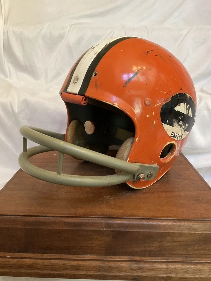 1969 Anderson University Ravens Indiana Game Used Suspension Football Helmet WESTBROOKSPORTSCARDS