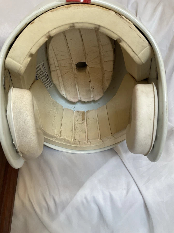 MaxPro Size 7 3/8 Game Used White Shell Football Helmet WESTBROOKSPORTSCARDS