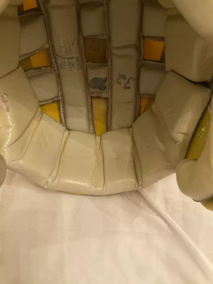Vintage MacGregor Game Used Clear Shell Football Helmet Michigan Wolverines ? WESTBROOKSPORTSCARDS