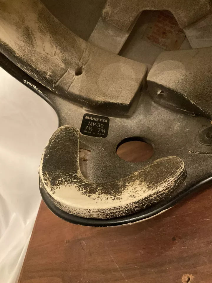 Vintage Marietta White Shell MP-30 Game Used Football Helmet X-Large 7 5/8 WESTBROOKSPORTSCARDS