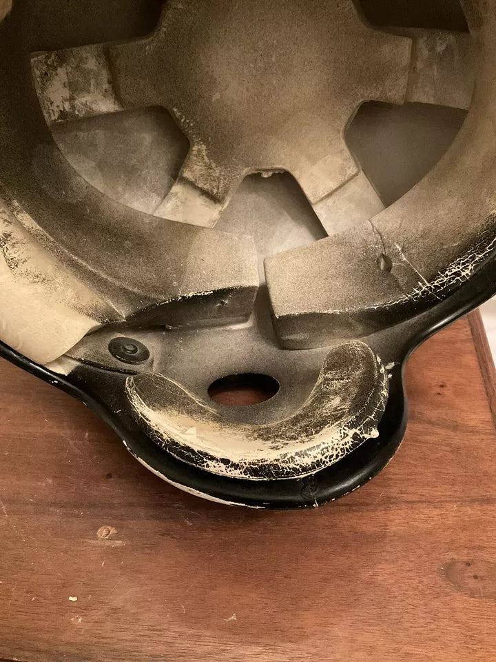 Vintage Marietta White Shell MP-30 Game Used Football Helmet X-Large 7 5/8 WESTBROOKSPORTSCARDS