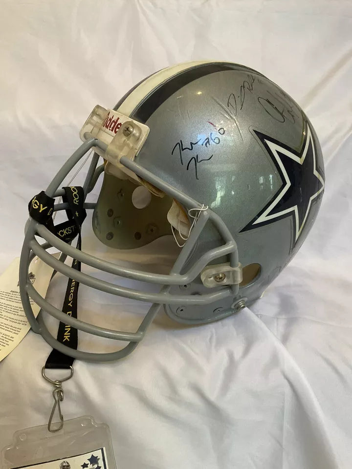 Riddell Football Helmet 2009 Dallas Cowboys Game Used Team Autographed WESTBROOKSPORTSCARDS