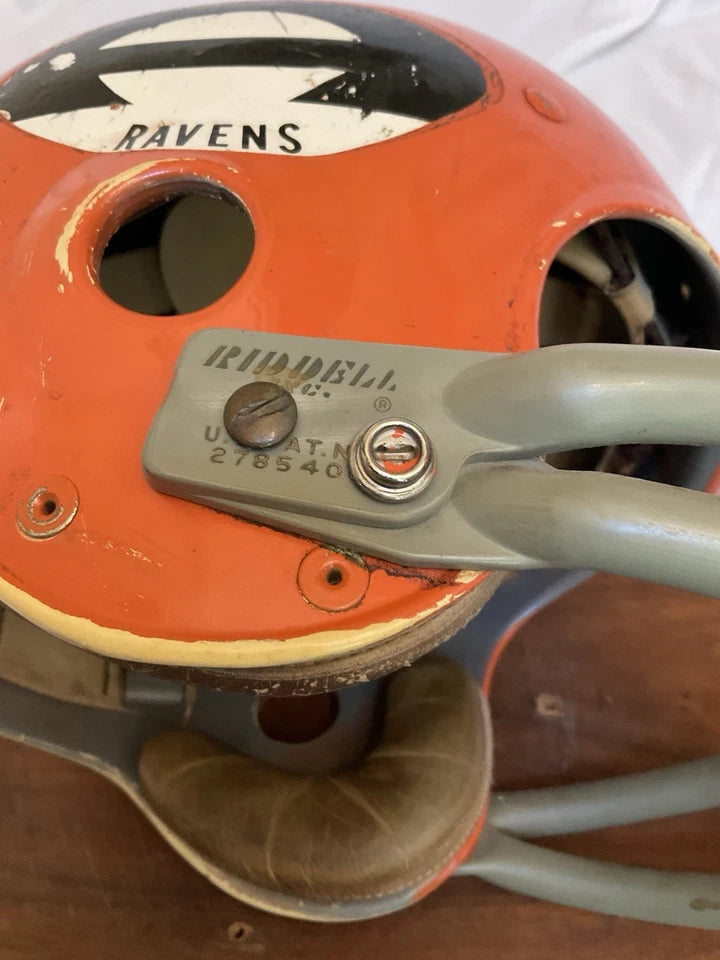 1969 Anderson University Ravens Indiana Game Used Suspension Football Helmet WESTBROOKSPORTSCARDS