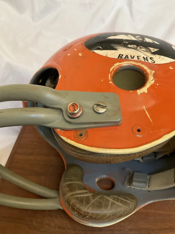 1969 Anderson University Ravens Indiana Game Used Suspension Football Helmet WESTBROOKSPORTSCARDS