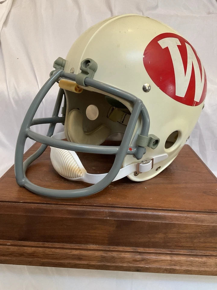 Original Riddell 1973 Wisconsin Badgers Kra-Lite TK2 Game Football Helmet WESTBROOKSPORTSCARDS