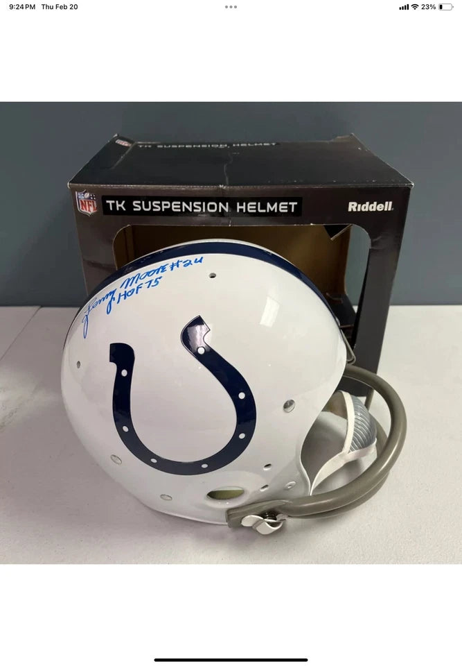 Lenny Moore Autographed Riddell TK2 Baltimore Colts Football Helmet W/ Box WESTBROOKSPORTSCARDS