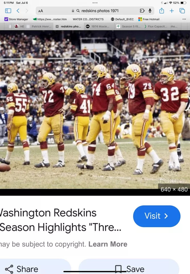 Vintage Suspension Football Helmet Custom 1970 Washington Redskins Lombardi R WESTBROOKSPORTSCARDS