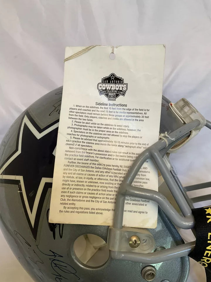 Riddell Football Helmet 2009 Dallas Cowboys Game Used Team Autographed WESTBROOKSPORTSCARDS