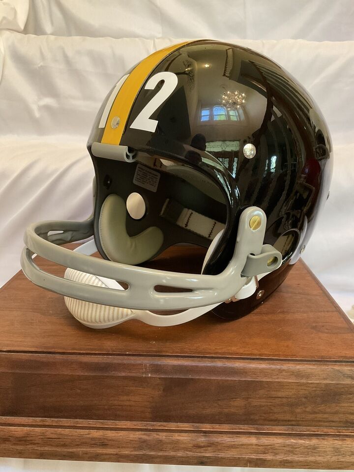 TK2 Style Custom Football Helmet Pittsburgh Steelers Terry Bradshaw Dungard Mask  WESTBROOKSPORTSCARDS
