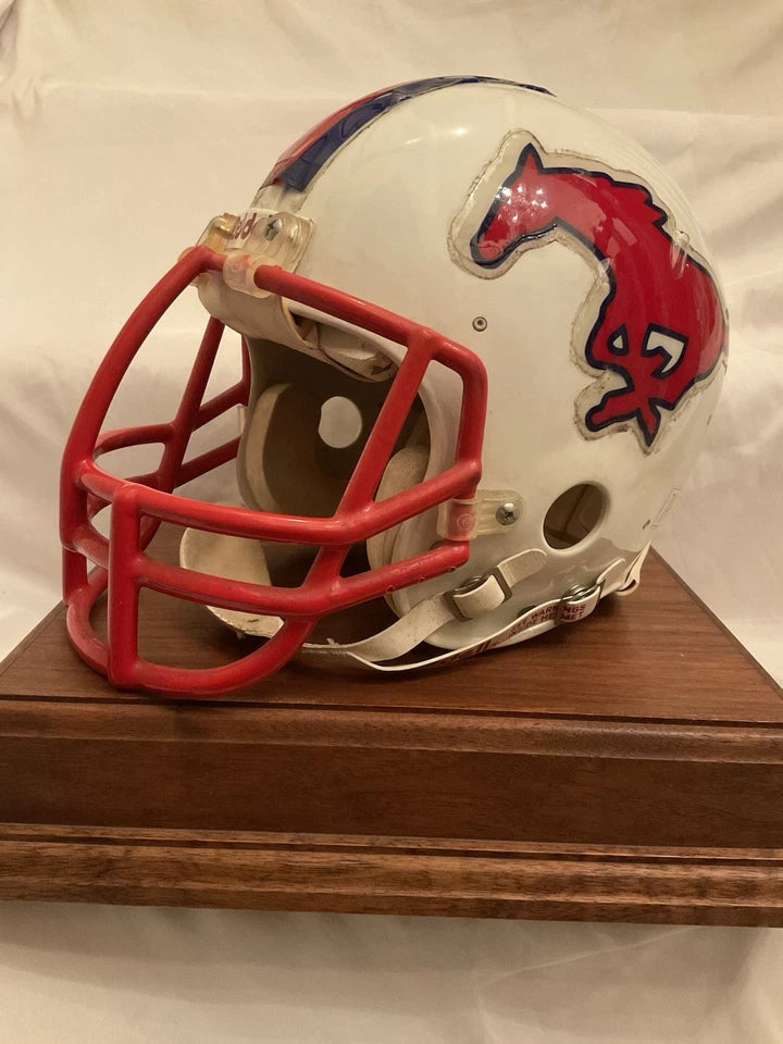 SMU Mustangs Game Used Rare Riddell WD-1 Football Helmet Rare XL Size 7 3/4 WESTBROOKSPORTSCARDS