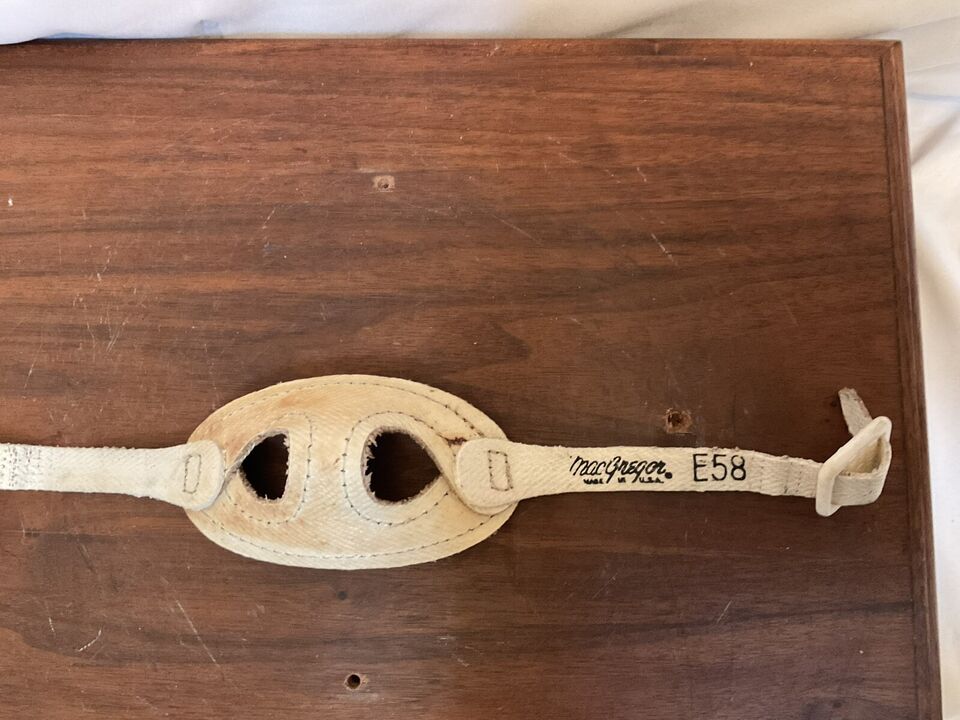 1960s MacGregor E58 Football Helmet Leather Chin Strap Pliable Condition  WESTBROOKSPORTSCARDS