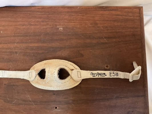 1960s MacGregor E58 Football Helmet Leather Chin Strap Pliable Condition  WESTBROOKSPORTSCARDS