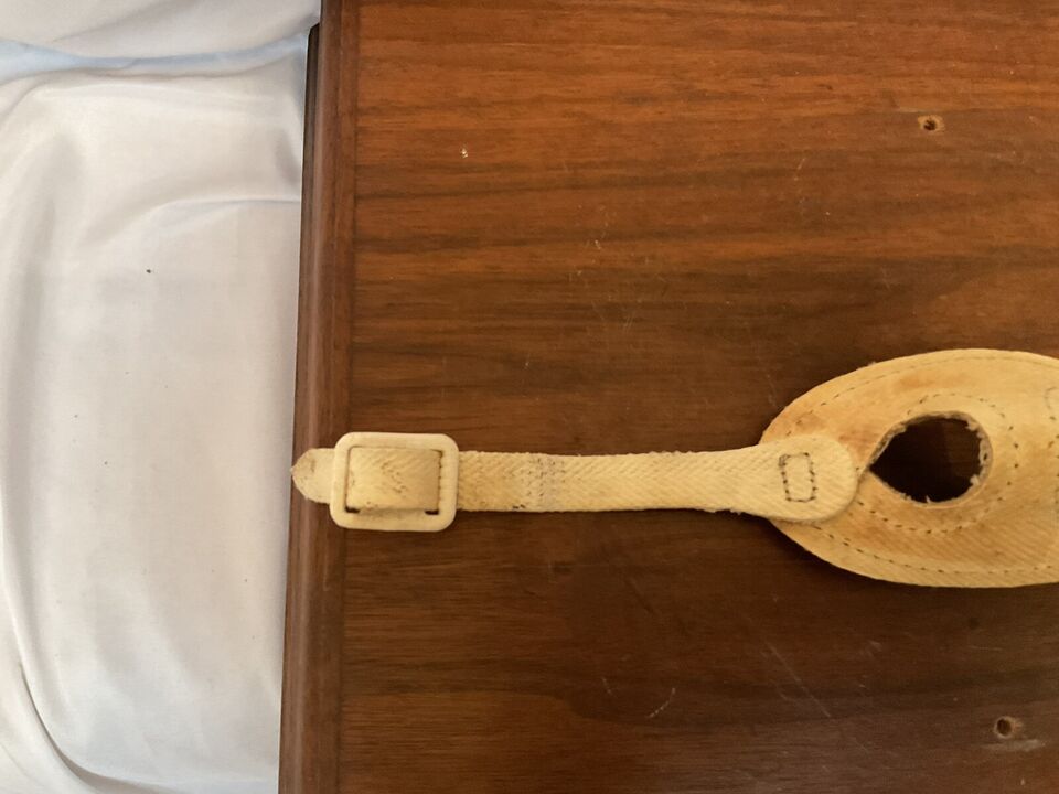 1960s MacGregor E58 Football Helmet Leather Chin Strap Pliable Condition  WESTBROOKSPORTSCARDS