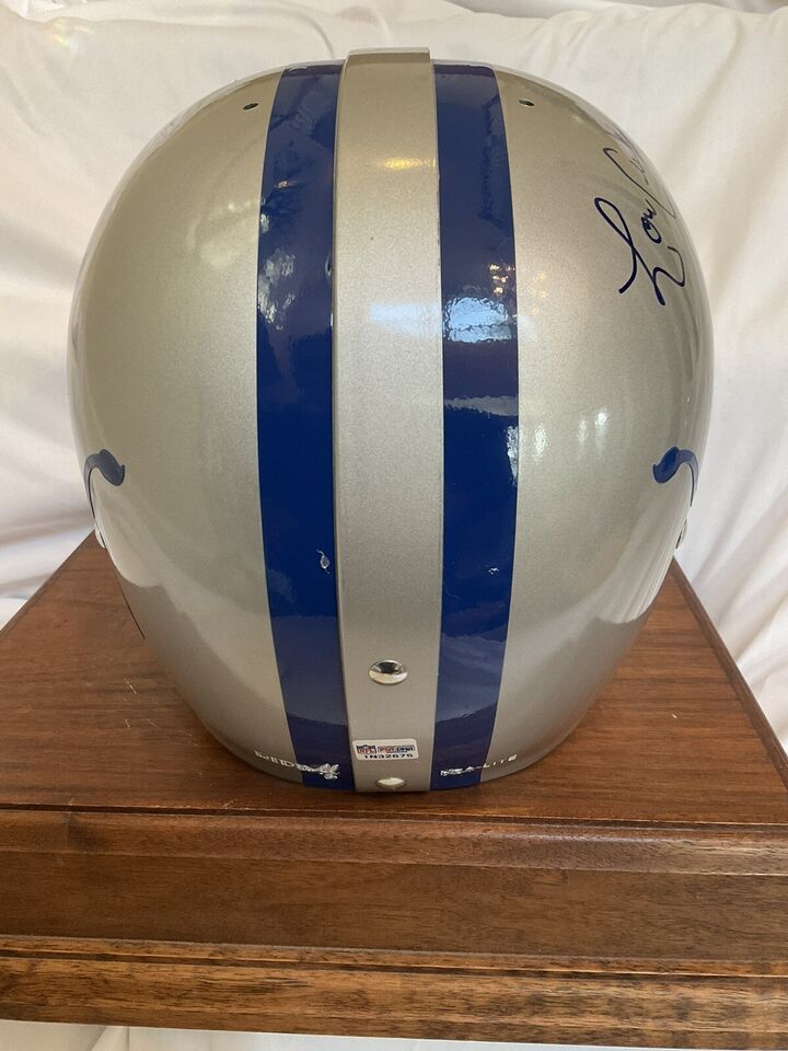 Riddell Kra-Lite RK2 Football Helmet 1967 Detroit Lions Lou Creekmur Autographed WESTBROOKSPORTSCARDS