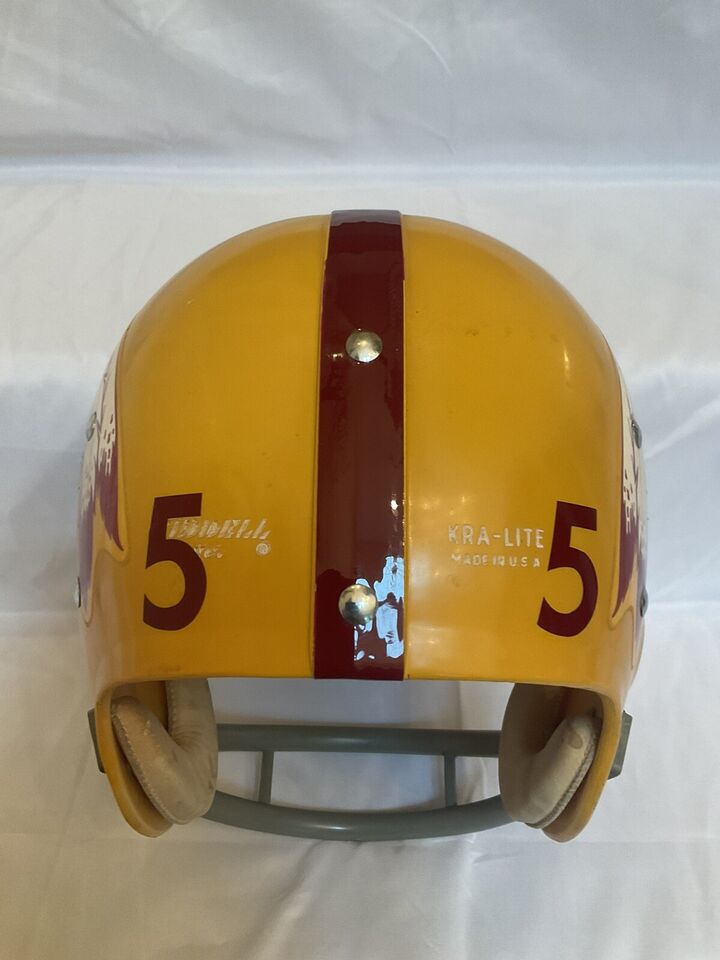 Original Riddell 1971 Washington Redskins Kra-Lite TK2 Game Football Helmet-Chris Hanburger WESTBROOKSPORTSCARDS