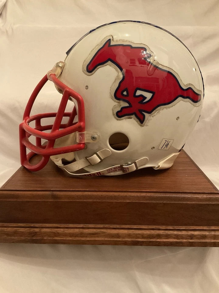 SMU Mustangs Game Used Rare Riddell WD-1 Football Helmet Rare XL Size 7 3/4 WESTBROOKSPORTSCARDS
