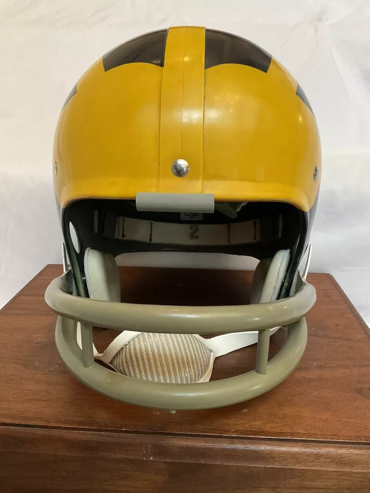 Original Riddell 1969 Michigan Wolverines Kra-Lite TK2 Game Football Helmet WESTBROOKSPORTSCARDS