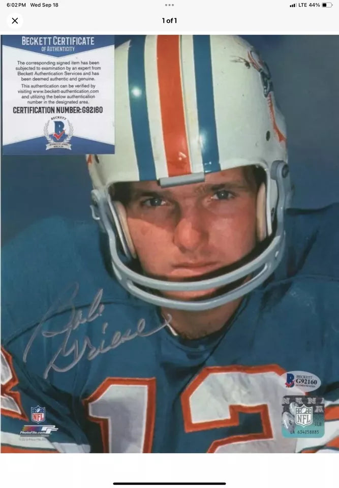 RIDDell Classic RK2 Suspension Football Helmet Miami Dolphins Bob Griese Rookie WESTBROOKSPORTSCARDS