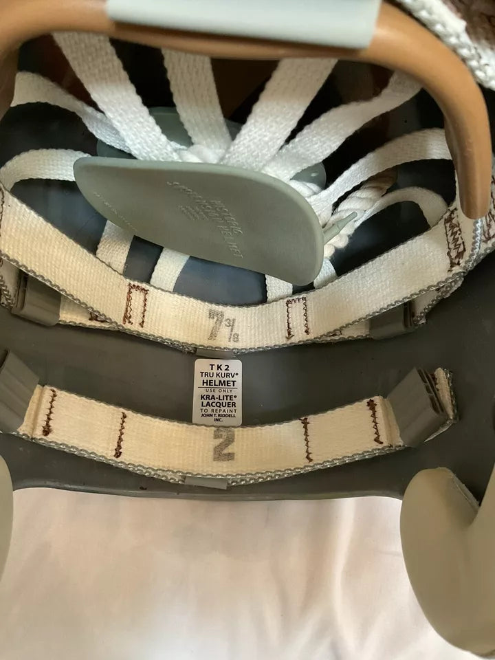 Original Riddell 1969 Michigan Wolverines Kra-Lite TK2 Game Football Helmet  WESTBROOKSPORTSCARDS