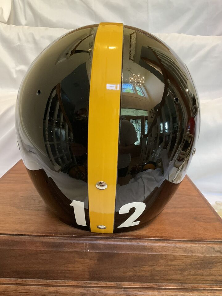 TK2 Style Custom Football Helmet Pittsburgh Steelers Terry Bradshaw Dungard Mask  WESTBROOKSPORTSCARDS