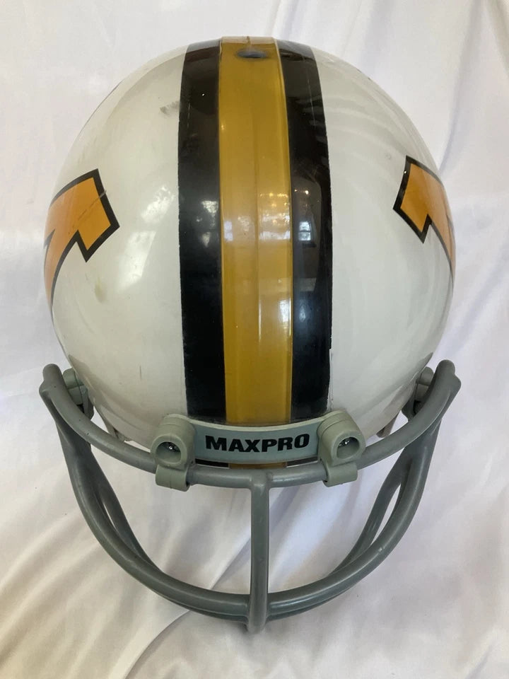 Maryland Terrapins MaxPro Kineomatic-21 Game Used Clear Shell Football Helmet WESTBROOKSPORTSCARDS