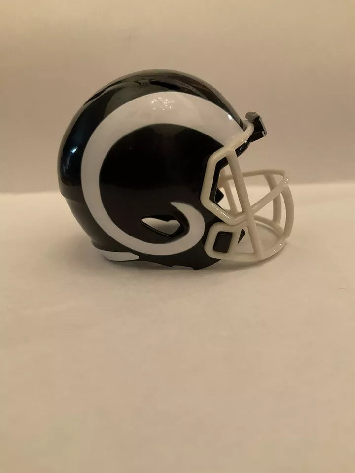 Los Angeles Rams White Horns Custom Riddell Throwback Pocket Pro Helmet  WESTBROOKSPORTSCARDS