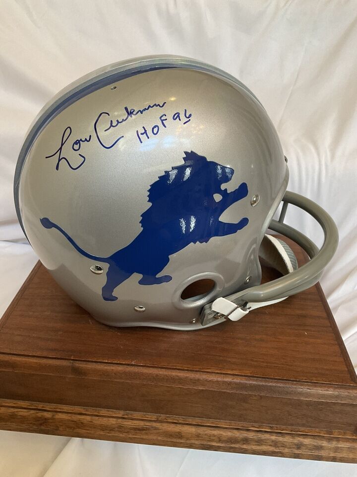 Riddell Kra-Lite RK2 Football Helmet 1967 Detroit Lions Lou Creekmur Autographed WESTBROOKSPORTSCARDS