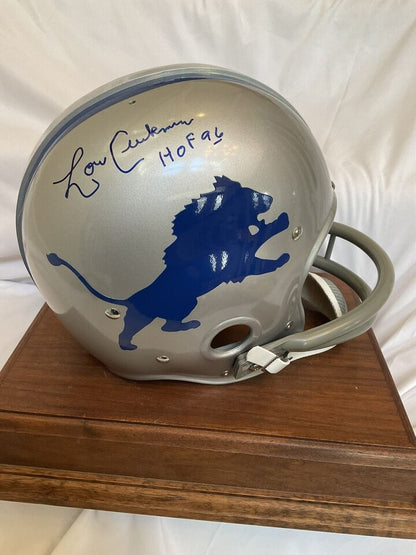 Riddell Kra-Lite RK2 Football Helmet 1967 Detroit Lions Lou Creekmur Autographed  WESTBROOKSPORTSCARDS   