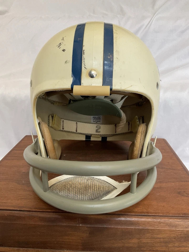 Original Riddell Yale Bulldogs Kra-Lite TK2 Game Football Helmet 100 Year Ann. WESTBROOKSPORTSCARDS