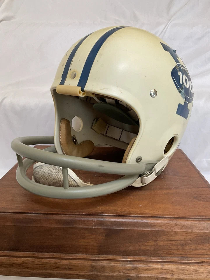 Original Riddell Yale Bulldogs Kra-Lite TK2 Game Football Helmet 100 Year Ann. WESTBROOKSPORTSCARDS